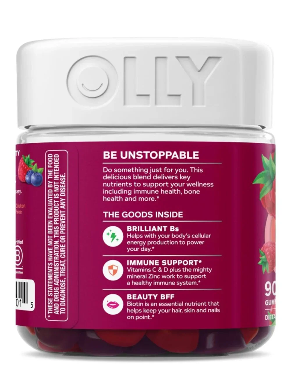 OLLY Women's Multivitamin Gummy, Women's Overall Wellness,* Vitamins A, C, D, E,